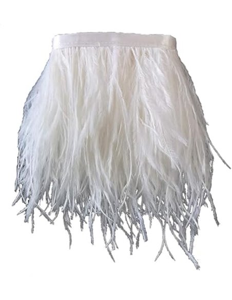 Sowder - Ribete de plumas de avestruz con cinta de satén para vestidos