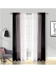 Melodieux Cortinas traslúcidas Negras degradadas con Bolsillo para Barra
