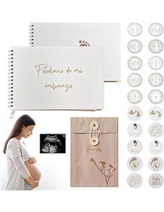 WEDNESDAY SHOP WS® Diario de Embarazo - Libro de Embarazo Futuras Mamas - Agenda Semanal - Recuerdos y Fotos de Embarazo - Regal