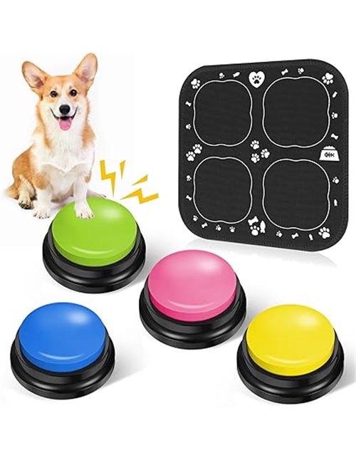 Juego de 4 Botones de Habla de Perro