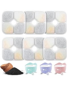 Dunkwckore 6PCS Filtro Fuente para Gatos