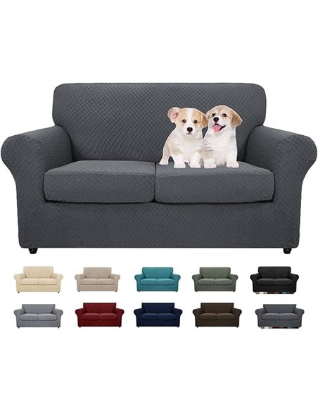 MAXIJIN 3 Piezas más Nuevas Fundas de sofá Jacquard para 2 plazas elástico Antideslizante Funda de Asiento de Amor para Perros P