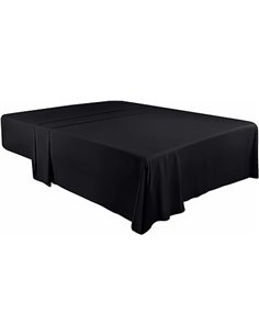 Utopia Bedding Sábana Plana - Sábana Encimera Suave de Microfibra Cepillada (Negro