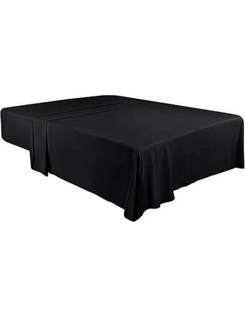 Utopia Bedding Sábana Plana - Sábana Encimera Suave de Microfibra Cepillada (Negro