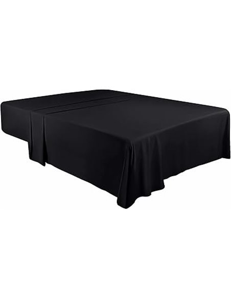 Utopia Bedding Sábana Plana - Sábana Encimera Suave de Microfibra Cepillada (Negro