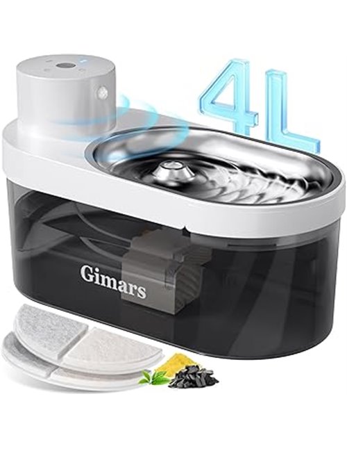 Gimars 4L Fuente para Gatos Sin Cable: 5000 mAh