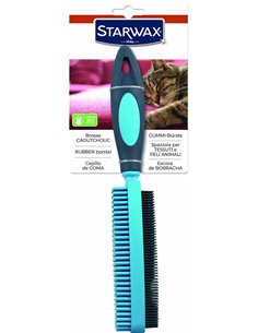 STARWAX - Cepillo textil de goma - desempolva ropa y textiles de muebles - bifacial y bimaterial - ergonómico - fácil de limpiar