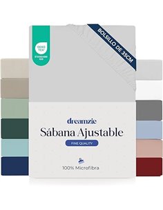Dreamzie Sabanas 180 x 200 cm - Esquinas de 35 cm para Colchones Gruesos - 100% Microfibra