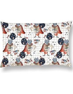 Almohada Infantil con Funda De Almohada Estampada 40x60 Cm De Algodón Oeko-Tex - Cojín Cuna Bebe Y Niños- Cojin Pequeño para Beb