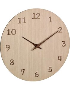 TFA Dostmann Reloj de Pared analógico de Madera 60.3072.01 con números y manecillas 3D de Madera