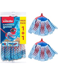 Vileda 122615 SuperMocio Action - Pack de recambio para la fregona Vileda SuperMocio