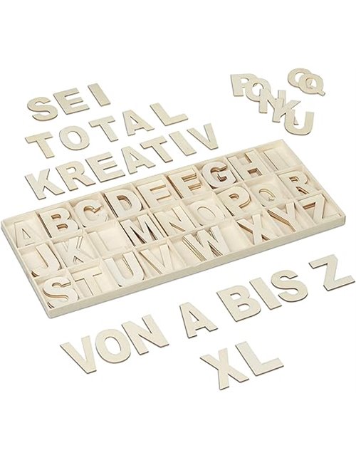 Relaxdays Set Letras de Madera