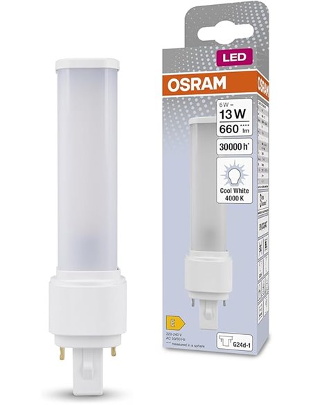 OSRAM Lámpara LED DULUX D 13 para casquillo G24D-1