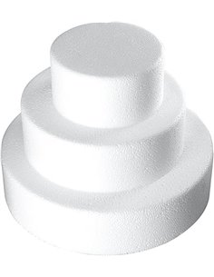 Ideen mit Herz Tarta de poliestireno con Forma Redonda | de 3 pedestales | maniquí de Tarta | Idea Creativa de Regalo | decoraci