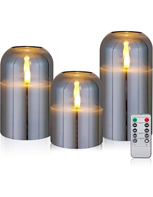 CCLIFE Velas eléctricas y LED de cera real con control remoto