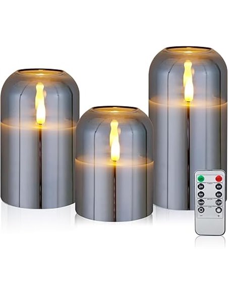 CCLIFE Velas eléctricas y LED de cera real con control remoto