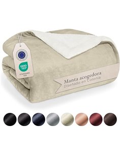 Blumtal Mantas para Sofá Reversible de Sherpa y Franela Suave - Manta Polar 100% Microfibra Extra Suave