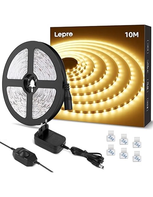 Lepro Tira LED 10M Blanca Cálida 3000K