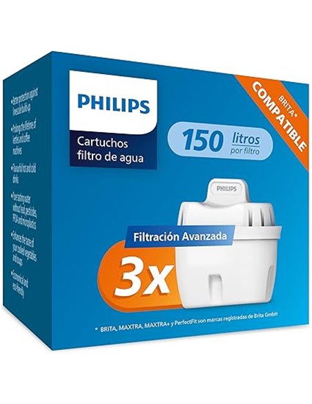 Philips Water Cartuchos de filtro de agua de repuesto Filtración Avanzada