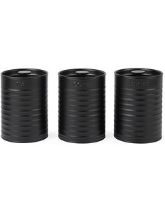 Russell Hobbs RH03268EU7 Ribbed Juego de botes de 3 piezas - juego de 3 recipientes de almacenamiento de cocina para té