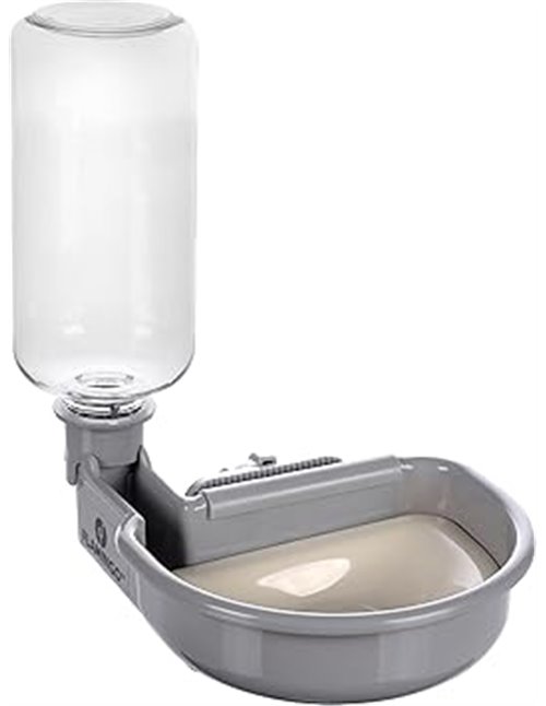 Flamingo Botella de Agua Diza - Gris - 480 ml - 14.9x18.5x23 cm - Universal para Todas Las Jaulas de Rejilla