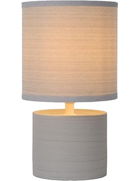 LUCIDE GREASBY - Lámpara de mesa - Ø 14 cm - 1xE14 - Gris