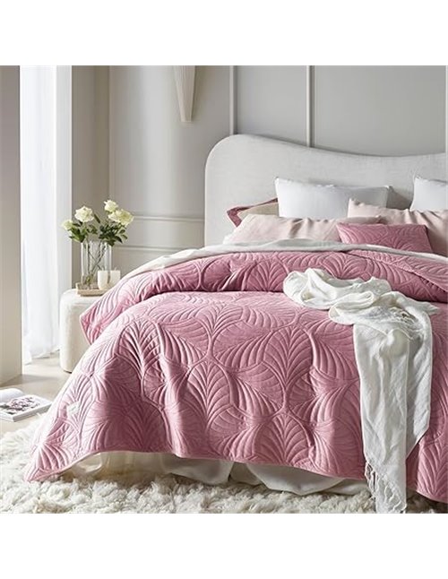 ROOM99 Feel Elegante Colcha en Color Rosa 170 x 210 cm
