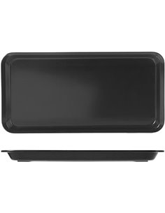 H&H Bandeja Rectangular Melamina Color Negro 40x20x2 Cm