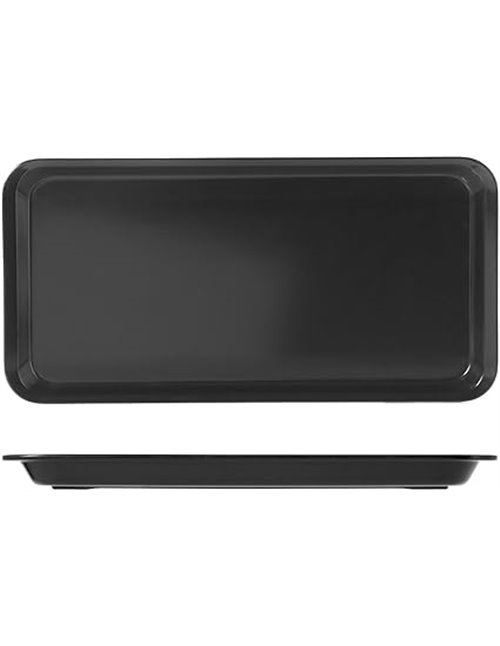 H&H Bandeja Rectangular Melamina Color Negro 40x20x2 Cm