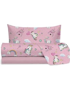 hermet Jolly - Juego de sábanas para Cama Individual con diseño de Unicornio