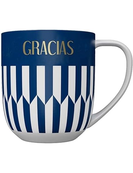 DRAEGER PARIS 1886 - Taza Cerámica 320ml - Diseño Chic y Moderno en Azul o Rosa con Mensaje en Oro Caliente - Apta Lavavajillas 