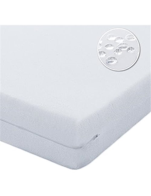 CandidoPenalba Funda Colchon Absorbente. Protector Colchon Cremallera. Barrera Antiacaros. Cubre Colchon Rizo Desenfundable. Fab