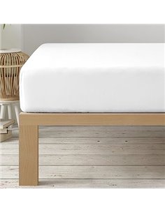 Degrees home - Collection - Sábana Bajera 180 x 190 x 33- Ajustable - Microfibra de poliéster cepillada- Blanco