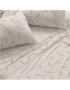 Burrito Blanco | Juego de sábanas | Cama de 105cm. (+Medidas Disponibles) | Diseño 046 | Color Arena (105x190/200cm.)