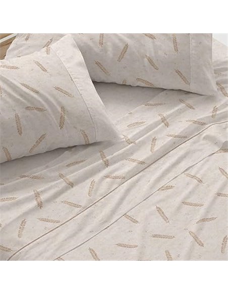 Burrito Blanco | Juego de sábanas | Cama de 105cm. (+Medidas Disponibles) | Diseño 046 | Color Arena (105x190/200cm.)