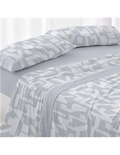 Burrito Blanco | Juego de sábanas | Cama de 105cm. (+Medidas Disponibles) | Diseño 141 | Color Azul Acero (105x190/200cm.)