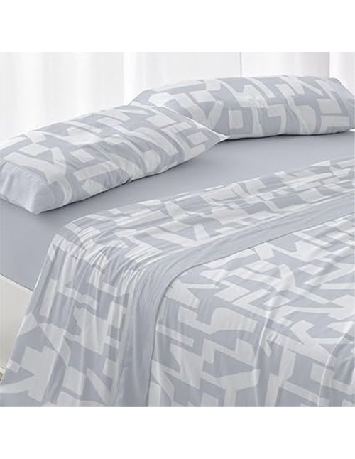 Burrito Blanco | Juego de sábanas | Cama de 105cm. (+Medidas Disponibles) | Diseño 141 | Color Azul Acero (105x190/200cm.)