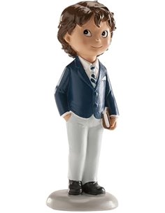 dekora - Figura Decorativa para Primera Comunión Niño - Elaborada en Resina - Adorno para Tartas - 13 Centímetros de Alto - Dise