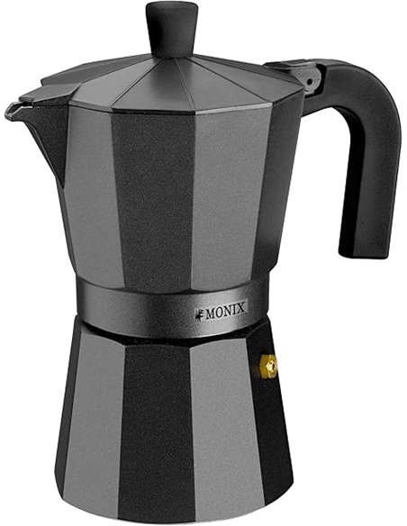 Monix Vitro Noir Cafetera italiana de aluminio 1 taza
