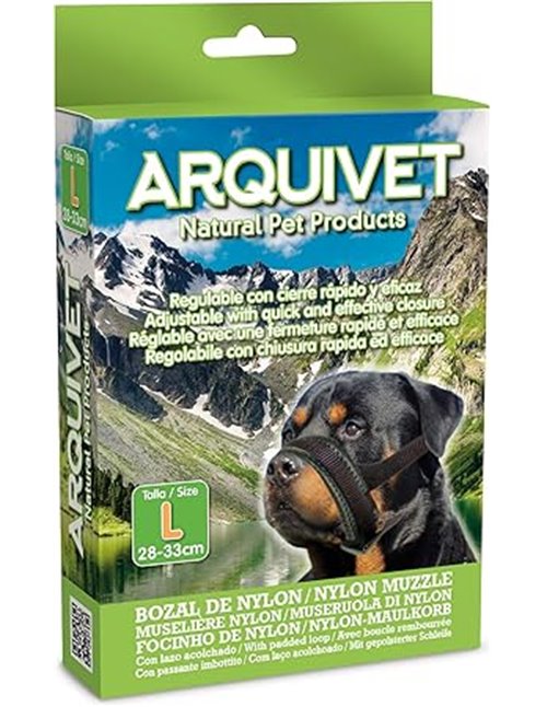 Arquivet Bozal Nylon Talla L con Lazo Acolchado para Perros - Paseo
