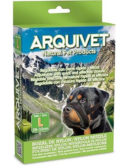 Arquivet Bozal Nylon Talla L con Lazo Acolchado para Perros - Paseo