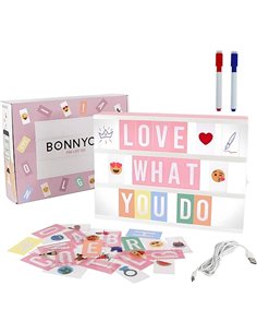 Caja de Luz A4 Rosa con 400 Letras