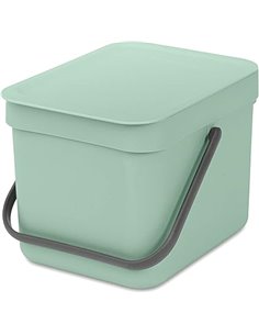 Brabantia - Cubo de Basura Sort & Go 6L - Pequeña Papelera de Reciclaje - Tapa en Posición Abierta - Encimera o Debajo de la Coc