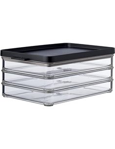Mepal - Contenedor para Embutidos Omnia con 3 Capas - Caja para Deli - Almacenamiento de Salchichas y Fiambres - 3 Cajas Separad