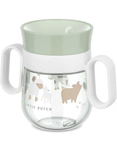 Mepal - Vaso entrenador 360° Mio Little Dutch - A prueba de fugas - Borde de 360° para beber por ambos lados - Asas fáciles - Ci