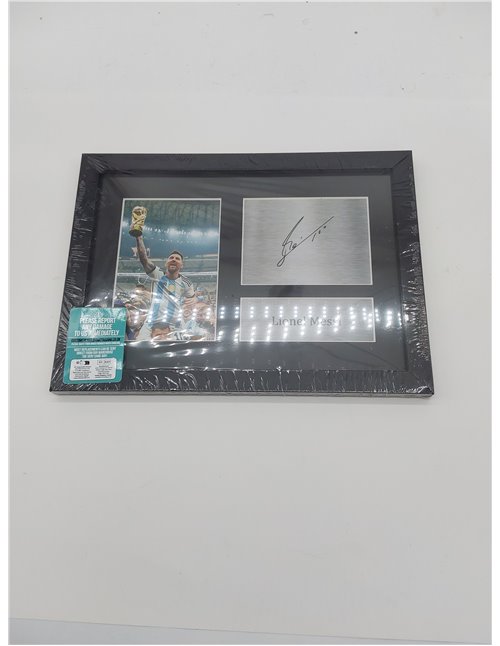 HWC Trading Lionel Messi A4 Enmarcado Regalo De Visualización De Fotos De Impresión De Imagen Impresa Autógrafo Firmado Por Arge