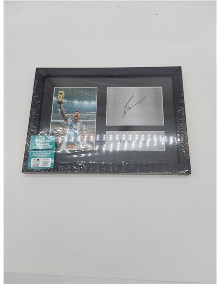HWC Trading Lionel Messi A4 Enmarcado Regalo De Visualización De Fotos De Impresión De Imagen Impresa Autógrafo Firmado Por Arge