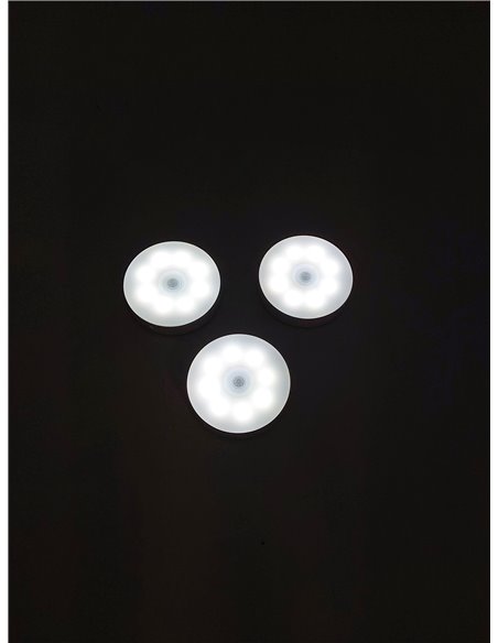 Electight 3 Pack Luz Nocturna LED Recargable por USB, Sensor de Movimiento para Interiores, 8 LED, 3 Modos (AUTO/ON/Off), para D
