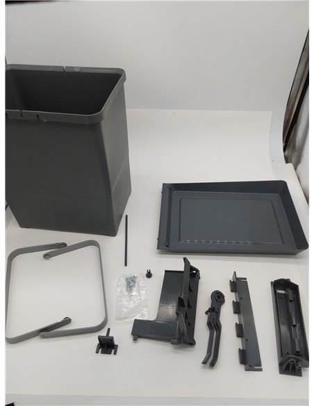 ELLETIPI Pbn asg34 Linea Swing 2.0 Papelera automática de Puerta de plástico Grande Capacidad 18 litros, Nailon satinadas, Gris 
