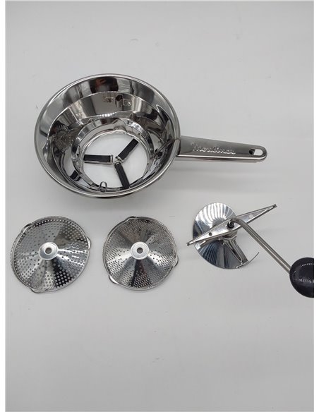 Moulinex Classic - Molinillo de verduras manual, incluye dos parrillas, acero inoxidable, tamaño pequeño, apto para lavavajillas